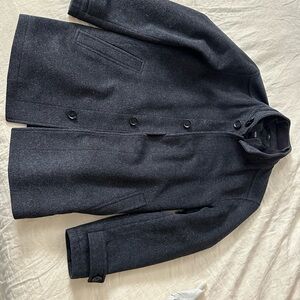 Hugo Boss Charcoal Wool Car Topcoat 36R